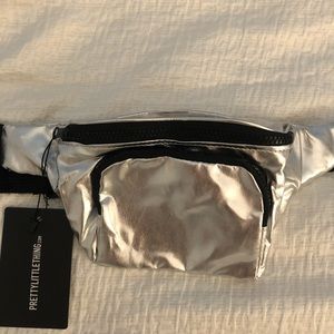 PLT pretty little thing silver Fanny pack